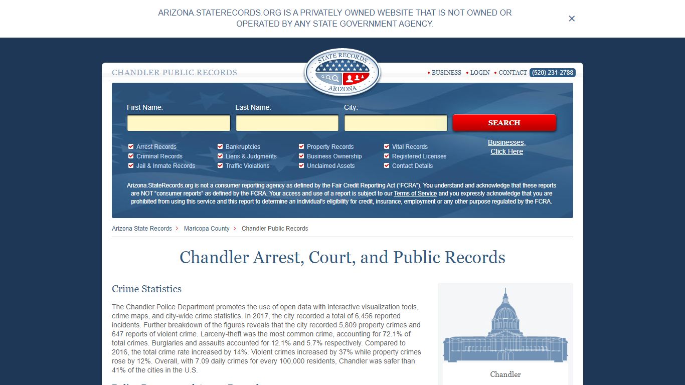 Chandler Arrest and Public Records | Arizona.StateRecords.org